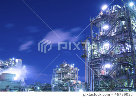 Factory night view Plant light up Kawasaki 46759053