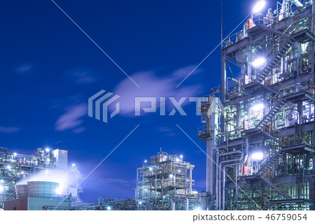 Factory night view Plant light up Kawasaki 46759054