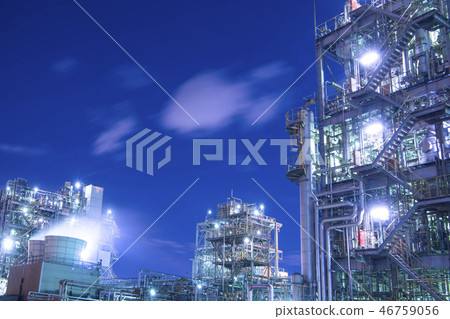 Factory night view Plant light up Kawasaki 46759056