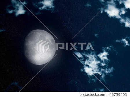 The moon in the night sky The moon in the night sky 46759403
