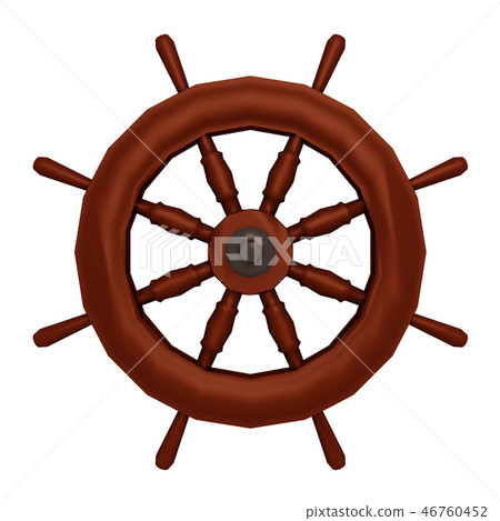 Ship wheel isolated on white background - Stock Illustration [46760452 ...