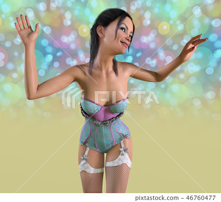 Attractive woman in burlesque clothes 46760477