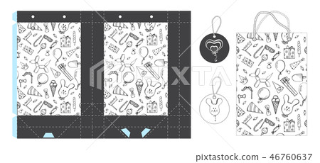 Template paper gift package. 46760637