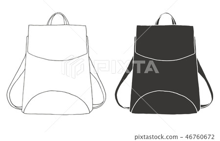 Sketch of a rucksack. Backpack 46760672