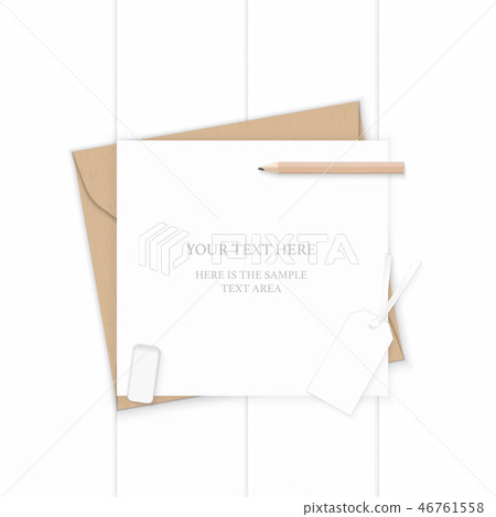 Flat lay top view elegant white paper composition 46761558