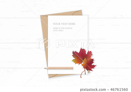 Flat lay top view elegant white paper composition 46761560