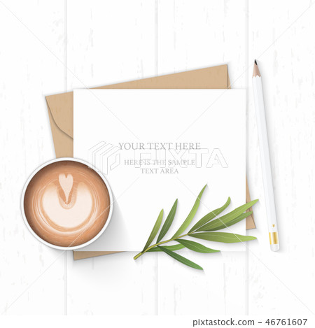 Flat lay top view elegant white paper composition 46761607