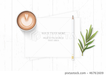 Flat lay top view elegant white paper composition Flat lay top view elegant white paper composition 46761609