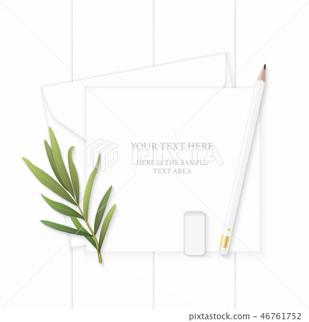 Flat lay top view elegant white paper composition - Stock Illustration ...