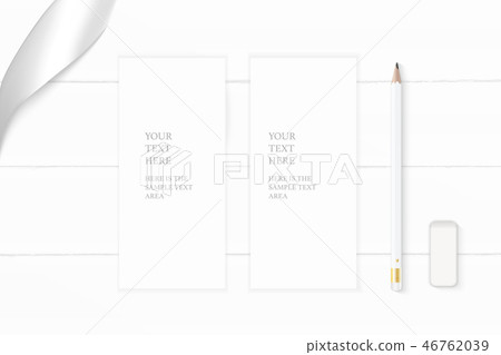 Flat lay top view elegant white paper composition Flat lay top view elegant white paper composition 46762039