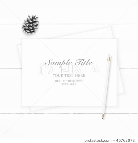 Flat lay top view elegant white paper composition - Stock Illustration ...