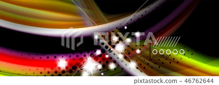 Rainbow color fluid wave lines flow poster. Wave Liquid shapes design Rainbow color fluid wave lines flow poster. Wave Liquid shapes design 46762644