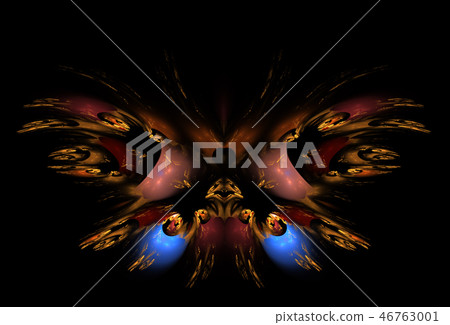 Artistic abstraction composed of fractal butterfly Artistic abstraction composed of fractal butterfly 46763001