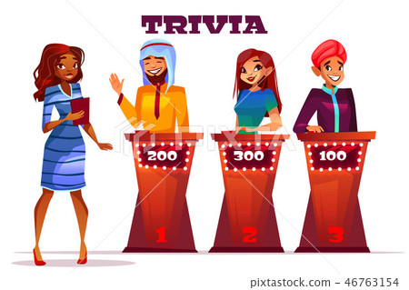 People on quiz game show illustration 46763154