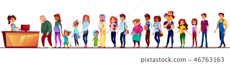 People in supermarket queue illustration 46763163