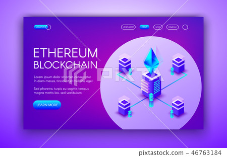 Ethereum cryptocurrency blockchain illustration 46763184