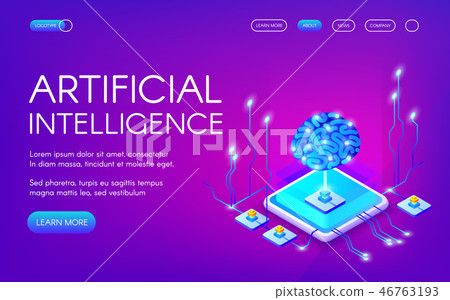 Artificial intelligence brain illustration 46763193