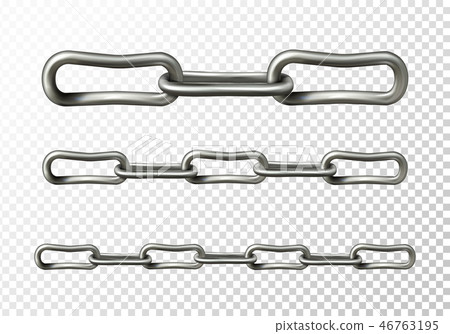 Metal chain links closeup illustration 46763195