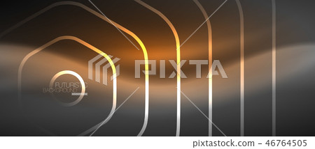Black and glowing color lines neon design, magin techno template background Black and glowing color lines neon design, magin techno template background 46764505