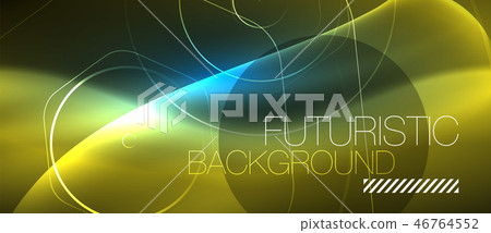 Neon glowing lines, magic energy space blue light concept, abstract background wallpaper design Neon glowing lines, magic energy space blue light concept, abstract background wallpaper design 46764552