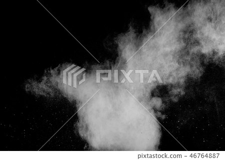 Freeze motion of white dust particles on black. 46764887