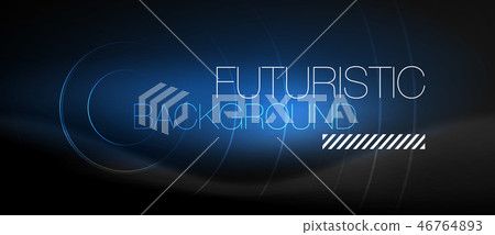 Dark abstract background with glowing neon circles 46764893