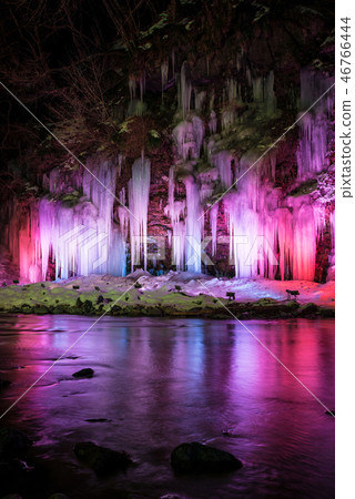 Ice pillar of thirty hammer Mikazuki no Oclite Light Up Night view (Chichibu city, Saitama Prefecture) February 2018 Ice pillar of thirty hammer Mikazuki no Oclite Light Up Night view (Chichibu city, Saitama Prefecture) February 2018 46766444