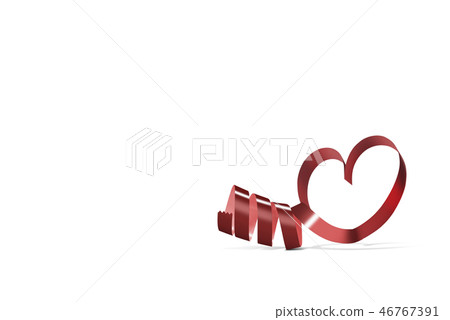 Ribbons shaped as hearts over white background Ribbons shaped as hearts over white background 46767391