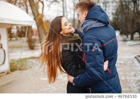 couple in a park couple in a park 46768330