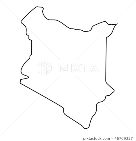 Blank Map Of Kenya Map Of Kenya - Outline - Stock Illustration [46769337] - Pixta