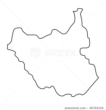 map of South Sudan - outline - Stock Illustration [46769346] - PIXTA