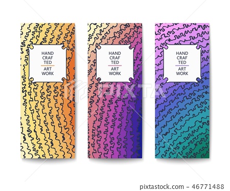 Abstract Doodle Banner With Multicolored Design Stock