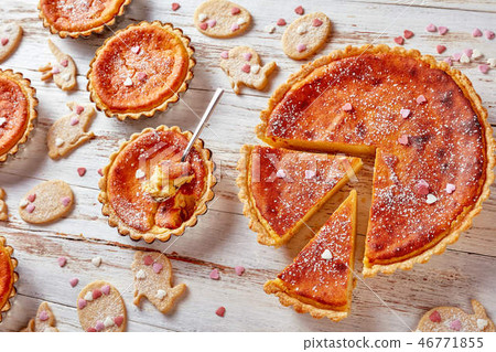 Swiss Easter Rice Tarts on a table Swiss Easter Rice Tarts on a table 46771855