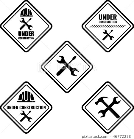 Warning sign under construction. Vector Logo concept. 46772258