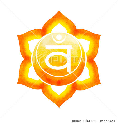 orange color chakra symbol sacral concept, flower 46772323