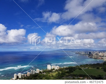 查看從夏威夷鑽石頭的頂部 46772475