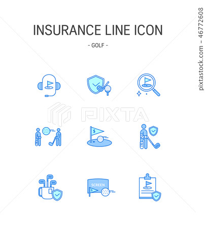 Golf Insurance Shanghai Icon Set 46772608