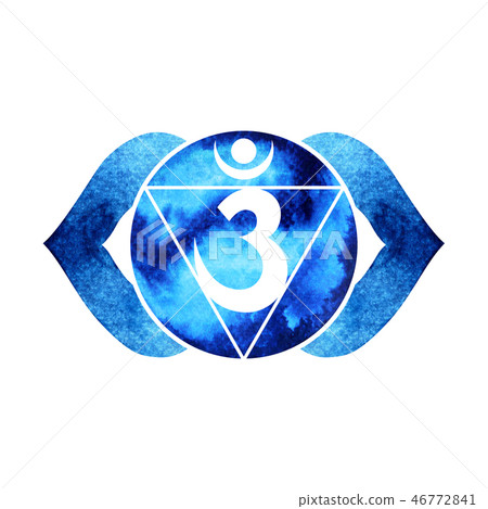 indigo color of chakra symbol third eye concept 46772841