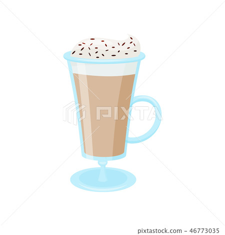 Espresso latte cappuccino in glasses and mugs Vector Image