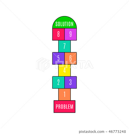 Step by step problem solving concept. Step by step problem solving concept. 46773248
