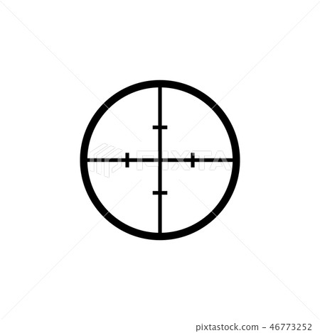 Black aim icon. Sniper scope crosshairs sign. - Stock Illustration