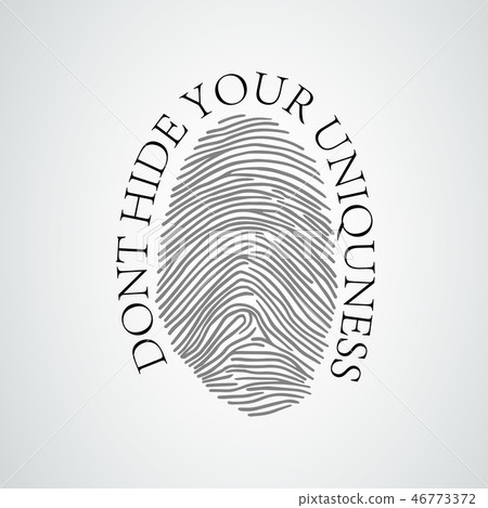 Black silhouette of fingerprint vector illustration. Uniquness concept 46773372