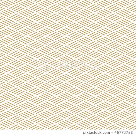 Gold line pattern vector. Japanese background. 46773788