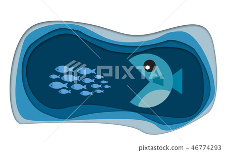 Big fish eat little fish Big fish eat little fish 46774293