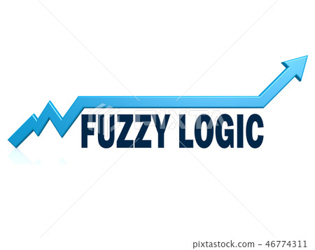 Fuzzy logic word with blue grow arrow Fuzzy logic word with blue grow arrow 46774311