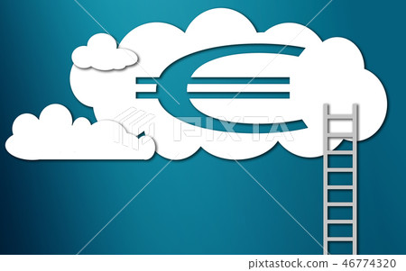 Stairway lead to with euro sign 46774320