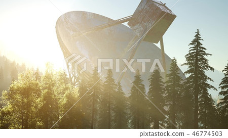 The observatory radio telescope in forest The observatory radio telescope in forest 46774503