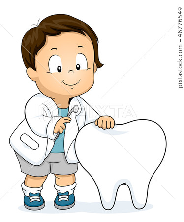 Toddler Boy Dental Check Up Illustration 46776549