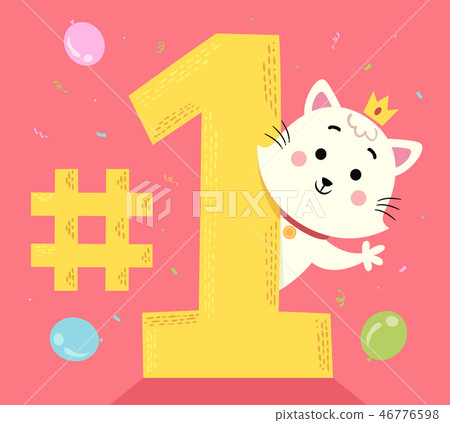 Cat Number One Illustration 46776598