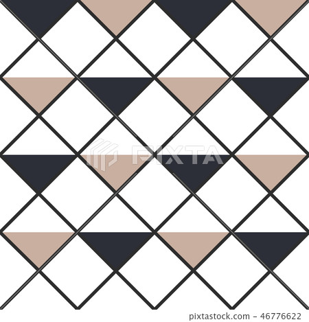 Checkered abstract colored triangles seamless background. Vector illustration. 46776622